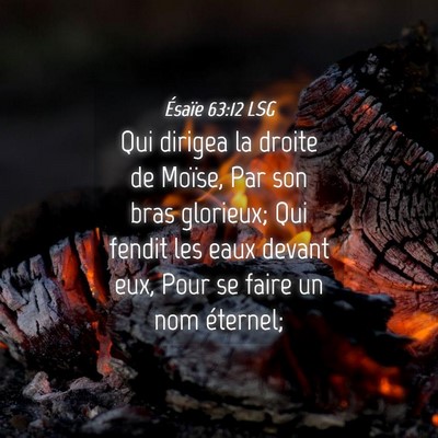 Picture 04 - Ésaïe 63:12 LSG - Qui dirigea la droite de Moïse, Par son bras - Bible Verse Picture