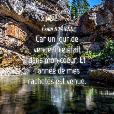 Picture 04 - Ésaïe 63:4 LSG - Car un jour de vengeance était dans mon coeur, - Bible Verse Picture