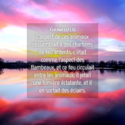 Picture 04 - Ézéchiel 1:13 LSG - L'aspect de ces animaux ressemblait à des - Bible Verse Picture
