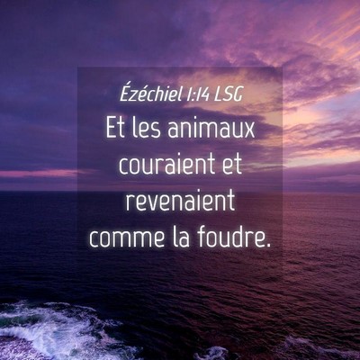 Picture 04 - Ézéchiel 1:14 LSG - Et les animaux couraient et revenaient comme la - Bible Verse Picture