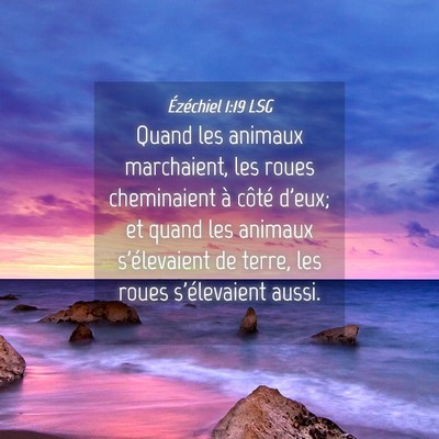 Picture 04 - Ézéchiel 1:19 LSG - Quand les animaux marchaient, les roues - Bible Verse Picture