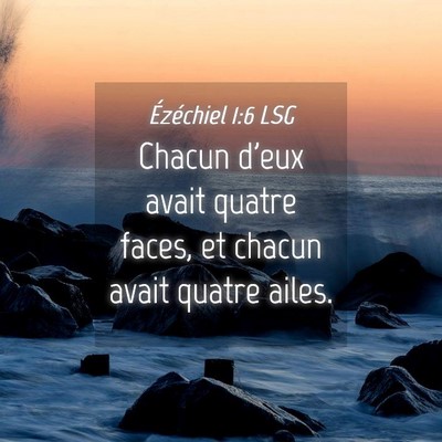 Picture 04 - Ézéchiel 1:6 LSG - Chacun d'eux avait quatre faces, et chacun avait - Bible Verse Picture