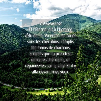 Picture 04 - Ézéchiel 10:2 LSG - Et l'Eternel dit à l'homme vêtu de lin: Va - Bible Verse Picture