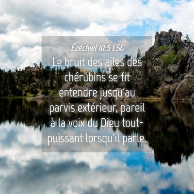 Picture 04 - Ézéchiel 10:5 LSG - Le bruit des ailes des chérubins se fit entendre - Bible Verse Picture