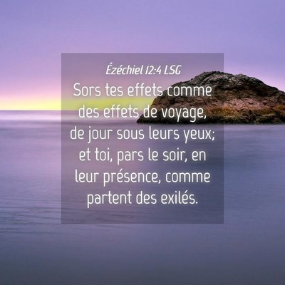 Picture 04 - Ézéchiel 12:4 LSG - Sors tes effets comme des effets de voyage, de - Bible Verse Picture