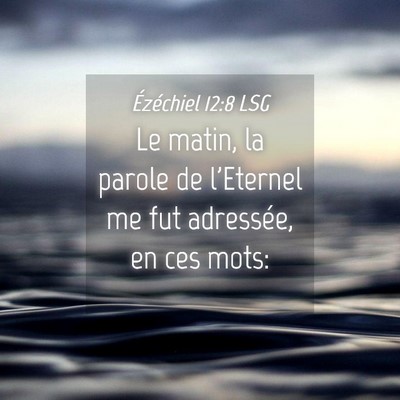Picture 04 - Ézéchiel 12:8 LSG - Le matin, la parole de l'Eternel me fut - Bible Verse Picture