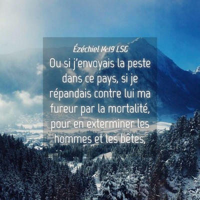 Picture 04 - Ézéchiel 14:19 LSG - Ou si j'envoyais la peste dans ce pays, si je - Bible Verse Picture