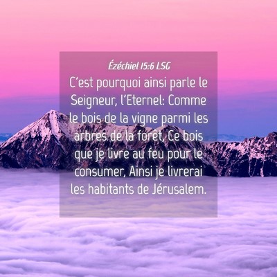 Picture 04 - Ézéchiel 15:6 LSG - C'est pourquoi ainsi parle le Seigneur, - Bible Verse Picture