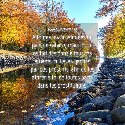 Picture 04 - Ézéchiel 16:33 LSG - A toutes les prostituées on paie un salaire; - Bible Verse Picture