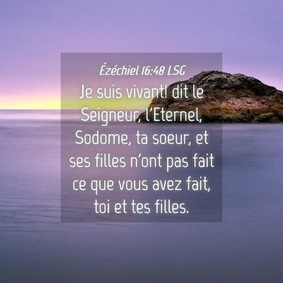 Picture 04 - Ézéchiel 16:48 LSG - Je suis vivant! dit le Seigneur, l'Eternel, - Bible Verse Picture