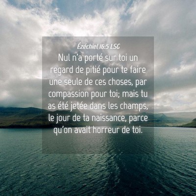 Picture 04 - Ézéchiel 16:5 LSG - Nul n'a porté sur toi un regard de pitié pour - Bible Verse Picture
