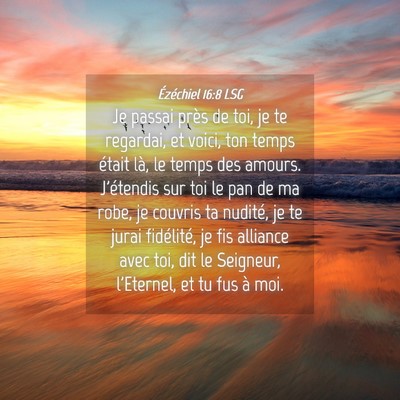 Picture 04 - Ézéchiel 16:8 LSG - Je passai près de toi, je te regardai, et voici, - Bible Verse Picture
