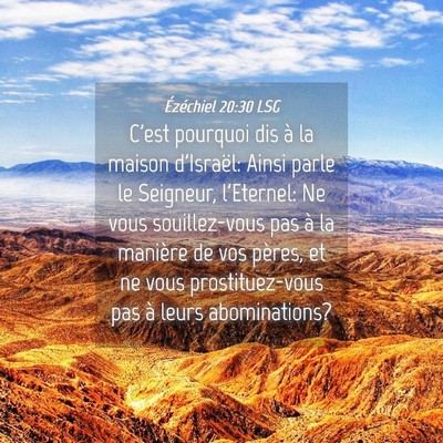 Picture 04 - Ézéchiel 20:30 LSG - C'est pourquoi dis à la maison d'Israël: Ainsi - Bible Verse Picture