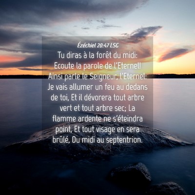 Picture 04 - Ézéchiel 20:47 LSG - Tu diras à la forêt du midi: Ecoute la parole - Bible Verse Picture