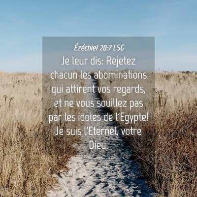 Picture 04 - Ézéchiel 20:7 LSG - Je leur dis: Rejetez chacun les abominations qui - Bible Verse Picture