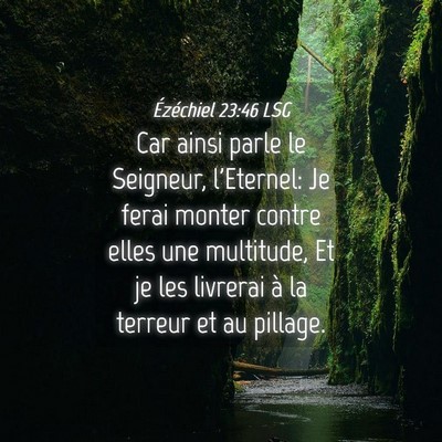 Picture 04 - Ézéchiel 23:46 LSG - Car ainsi parle le Seigneur, l'Eternel: Je ferai - Bible Verse Picture