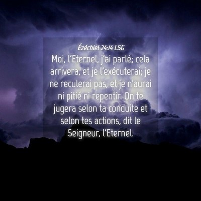 Picture 04 - Ézéchiel 24:14 LSG - Moi, l'Eternel, j'ai parlé; cela arrivera, et je - Bible Verse Picture