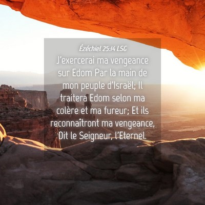 Picture 04 - Ézéchiel 25:14 LSG - J'exercerai ma vengeance sur Edom Par la main de - Bible Verse Picture