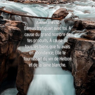 Picture 04 - Ézéchiel 27:18 LSG - Damas trafiquait avec toi, A cause du grand - Bible Verse Picture