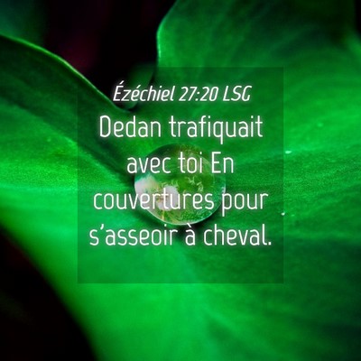 Picture 04 - Ézéchiel 27:20 LSG - Dedan trafiquait avec toi En couvertures pour - Bible Verse Picture