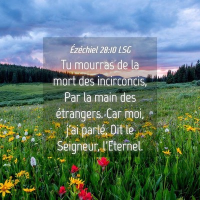 Picture 04 - Ézéchiel 28:10 LSG - Tu mourras de la mort des incirconcis, Par la - Bible Verse Picture