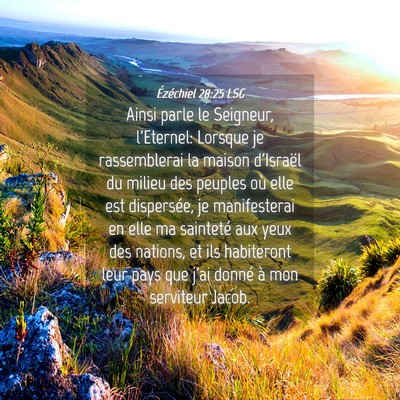 Picture 04 - Ézéchiel 28:25 LSG - Ainsi parle le Seigneur, l'Eternel: Lorsque je - Bible Verse Picture