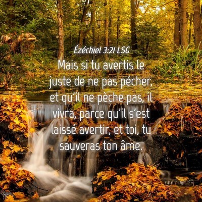 Picture 04 - Ézéchiel 3:21 LSG - Mais si tu avertis le juste de ne pas pécher, et - Bible Verse Picture