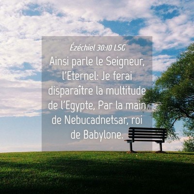 Picture 04 - Ézéchiel 30:10 LSG - Ainsi parle le Seigneur, l'Eternel: Je ferai - Bible Verse Picture