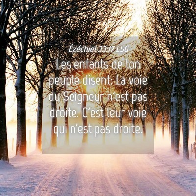 Picture 04 - Ézéchiel 33:17 LSG - Les enfants de ton peuple disent: La voie du - Bible Verse Picture
