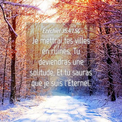 Picture 04 - Ézéchiel 35:4 LSG - Je mettrai tes villes en ruines, Tu deviendras - Bible Verse Picture