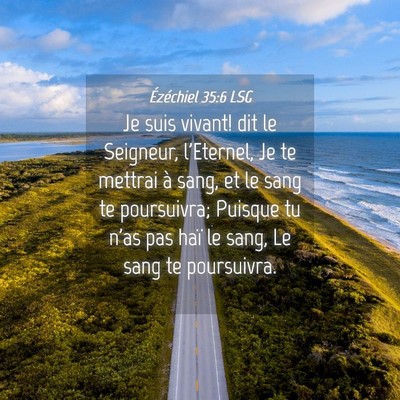 Picture 04 - Ézéchiel 35:6 LSG - Je suis vivant! dit le Seigneur, l'Eternel, Je te - Bible Verse Picture