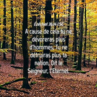 Picture 04 - Ézéchiel 36:14 LSG - A cause de cela tu ne dévoreras plus d'hommes, - Bible Verse Picture