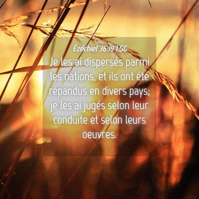Picture 04 - Ézéchiel 36:19 LSG - Je les ai dispersés parmi les nations, et ils - Bible Verse Picture