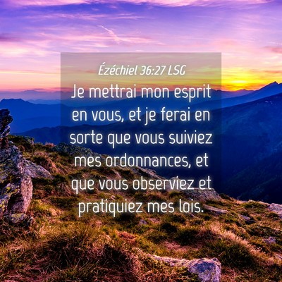 Picture 04 - Ézéchiel 36:27 LSG - Je mettrai mon esprit en vous, et je ferai en - Bible Verse Picture