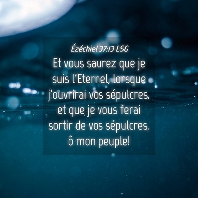 Picture 04 - Ézéchiel 37:13 LSG - Et vous saurez que je suis l'Eternel, lorsque - Bible Verse Picture