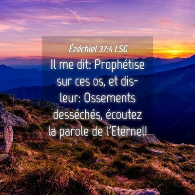 Picture 04 - Ézéchiel 37:4 LSG - Il me dit: Prophétise sur ces os, et dis-leur: - Bible Verse Picture