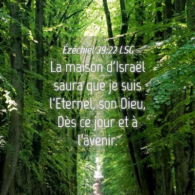 Picture 04 - Ézéchiel 39:22 LSG - La maison d'Israël saura que je suis l'Eternel, - Bible Verse Picture