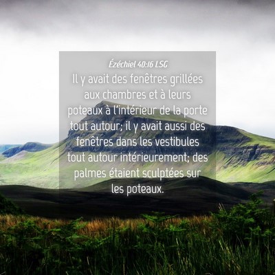 Picture 04 - Ézéchiel 40:16 LSG - Il y avait des fenêtres grillées aux chambres - Bible Verse Picture