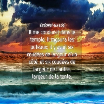 Picture 04 - Ézéchiel 41:1 LSG - Il me conduisit dans le temple. Il mesura les - Bible Verse Picture