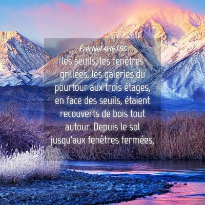 Picture 04 - Ézéchiel 41:16 LSG - les seuils, les fenêtres grillées, les galeries - Bible Verse Picture