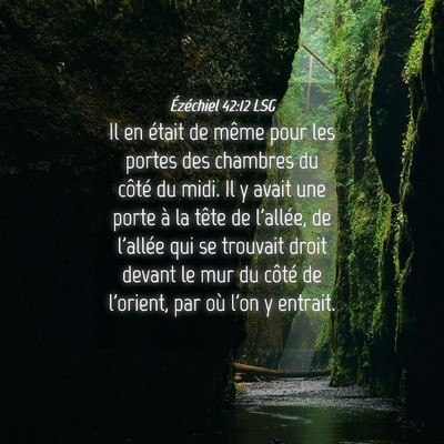 Picture 04 - Ézéchiel 42:12 LSG - Il en était de même pour les portes des - Bible Verse Picture
