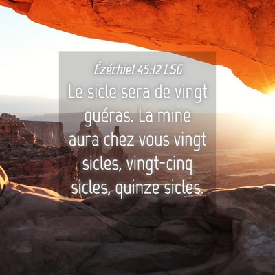 Picture 04 - Ézéchiel 45:12 LSG - Le sicle sera de vingt guéras. La mine aura chez - Bible Verse Picture