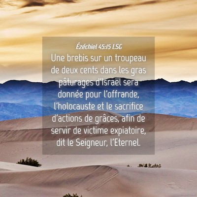 Picture 04 - Ézéchiel 45:15 LSG - Une brebis sur un troupeau de deux cents dans les - Bible Verse Picture