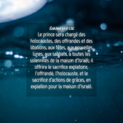 Picture 04 - Ézéchiel 45:17 LSG - Le prince sera chargé des holocaustes, des - Bible Verse Picture