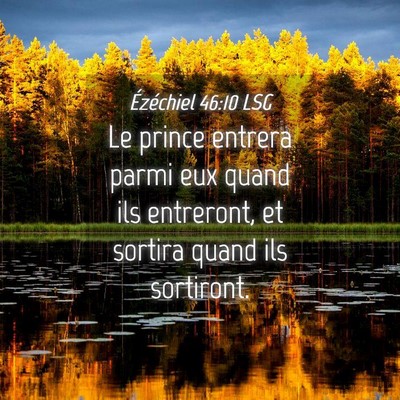 Picture 04 - Ézéchiel 46:10 LSG - Le prince entrera parmi eux quand ils entreront, - Bible Verse Picture