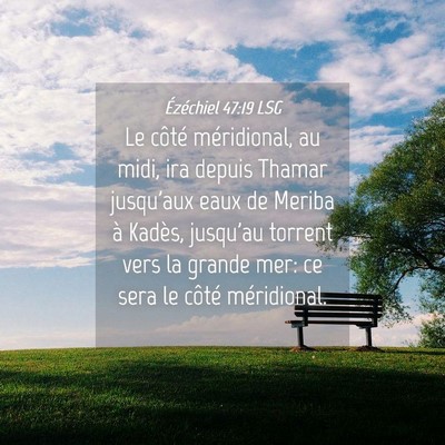 Picture 04 - Ézéchiel 47:19 LSG - Le côté méridional, au midi, ira depuis Thamar - Bible Verse Picture
