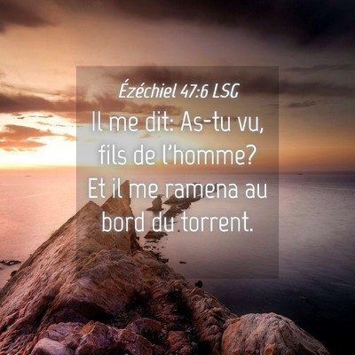 Picture 04 - Ézéchiel 47:6 LSG - Il me dit: As-tu vu, fils de l'homme? Et il me - Bible Verse Picture