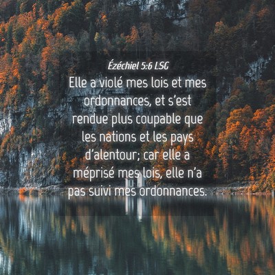 Picture 04 - Ézéchiel 5:6 LSG - Elle a violé mes lois et mes ordonnances, et - Bible Verse Picture