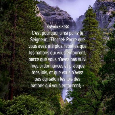 Picture 04 - Ézéchiel 5:7 LSG - C'est pourquoi ainsi parle le Seigneur, - Bible Verse Picture