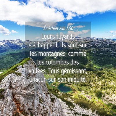Picture 04 - Ézéchiel 7:16 LSG - Leurs fuyards s'échappent, Ils sont sur les - Bible Verse Picture